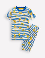 Snug Short John Pajamas-Multi Banana Stripe / Boden On sale