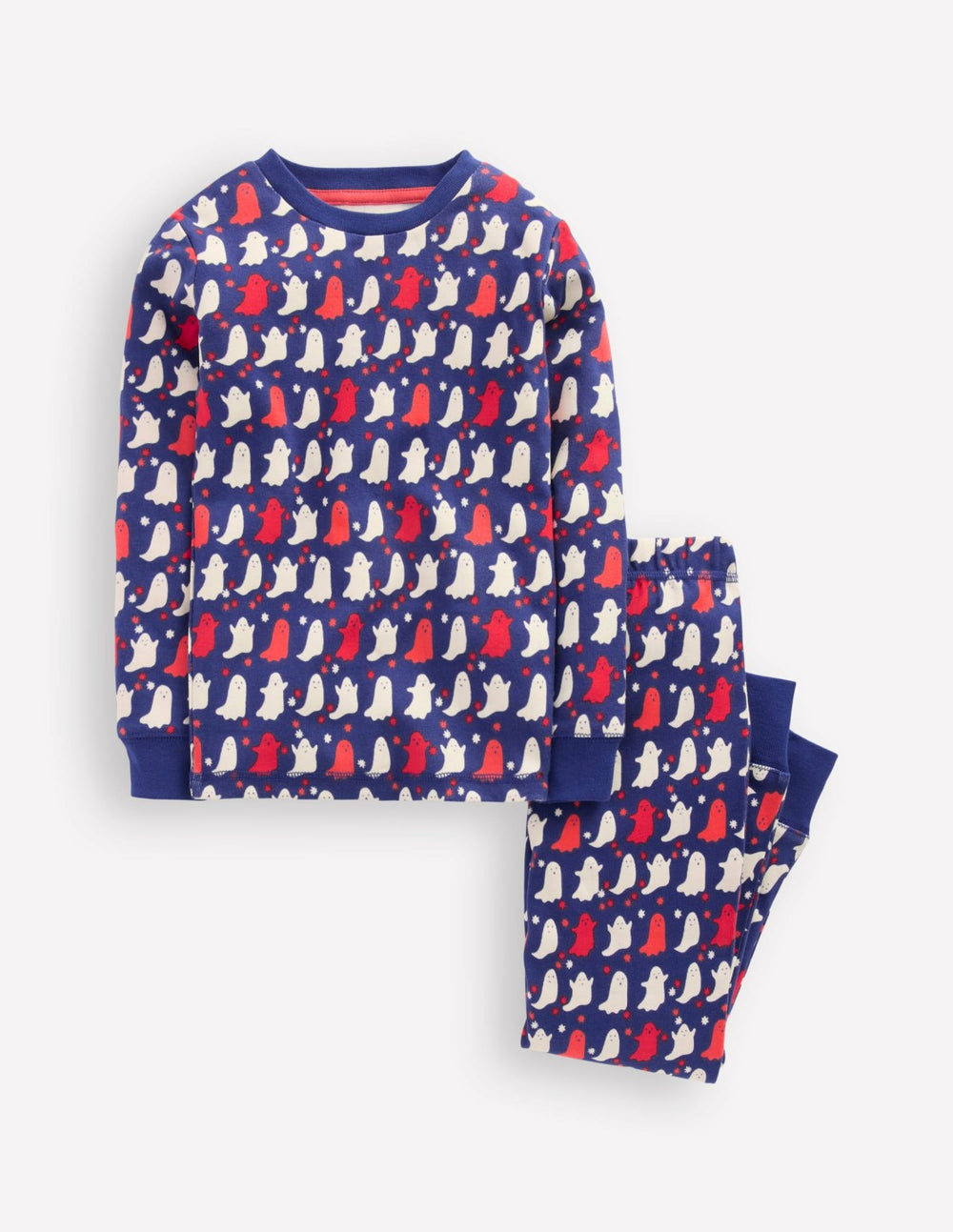 Snug Glow-in-the-dark Pajamas-Twilight Blue Spooky Ghosts / Boden