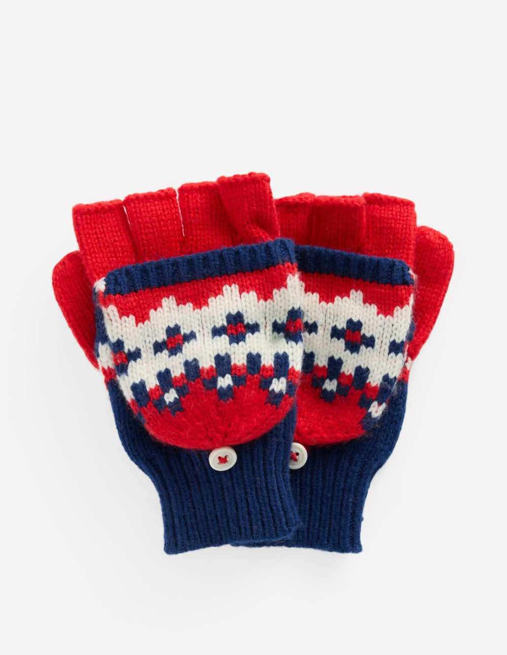 Fair Isle Mittens-College Navy Fair Isle / Boden Online