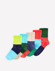Boys Ribbed Socks 5 Pack-Colour Block / Boden Online
