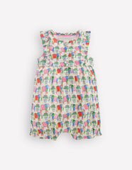 Short Frill Bubble Romper-Multi Elephant Woodblock / Boden On sale