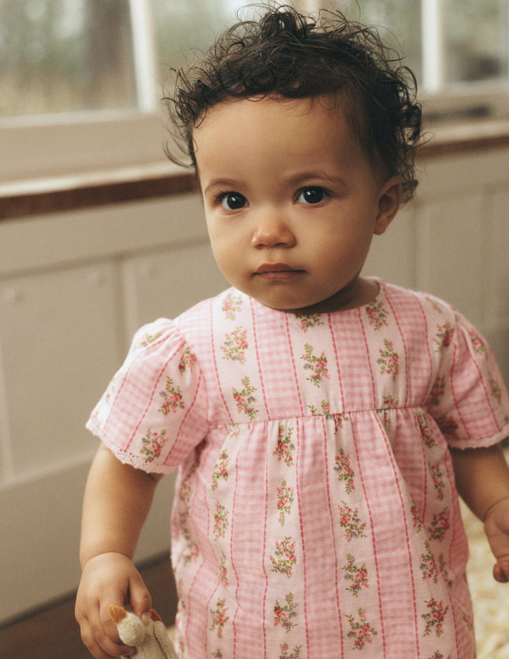 Woven Bloomers Play Set-Pink Gingham Floral / Boden