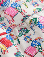 Gathered Jersey Dress-Multi Small Elephant / Boden Sale