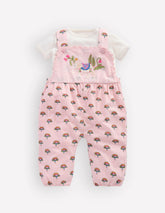 Embroidered Romper Set-Pink Elephant / Boden Online