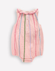 Double Cloth Bubble Romper-Chalk Pink Multi Ric Rac / Boden Discount