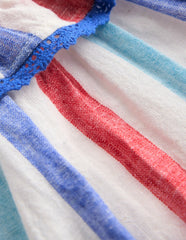 Frill Neck Bubble Romper-Red and Blue Multi Stripe / Boden Discount