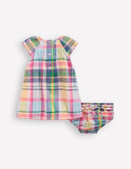 Floaty Shirred Dress-Madras Check / Boden us