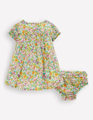 Gathered Woven Dress-Multi Florabunda / Boden Online