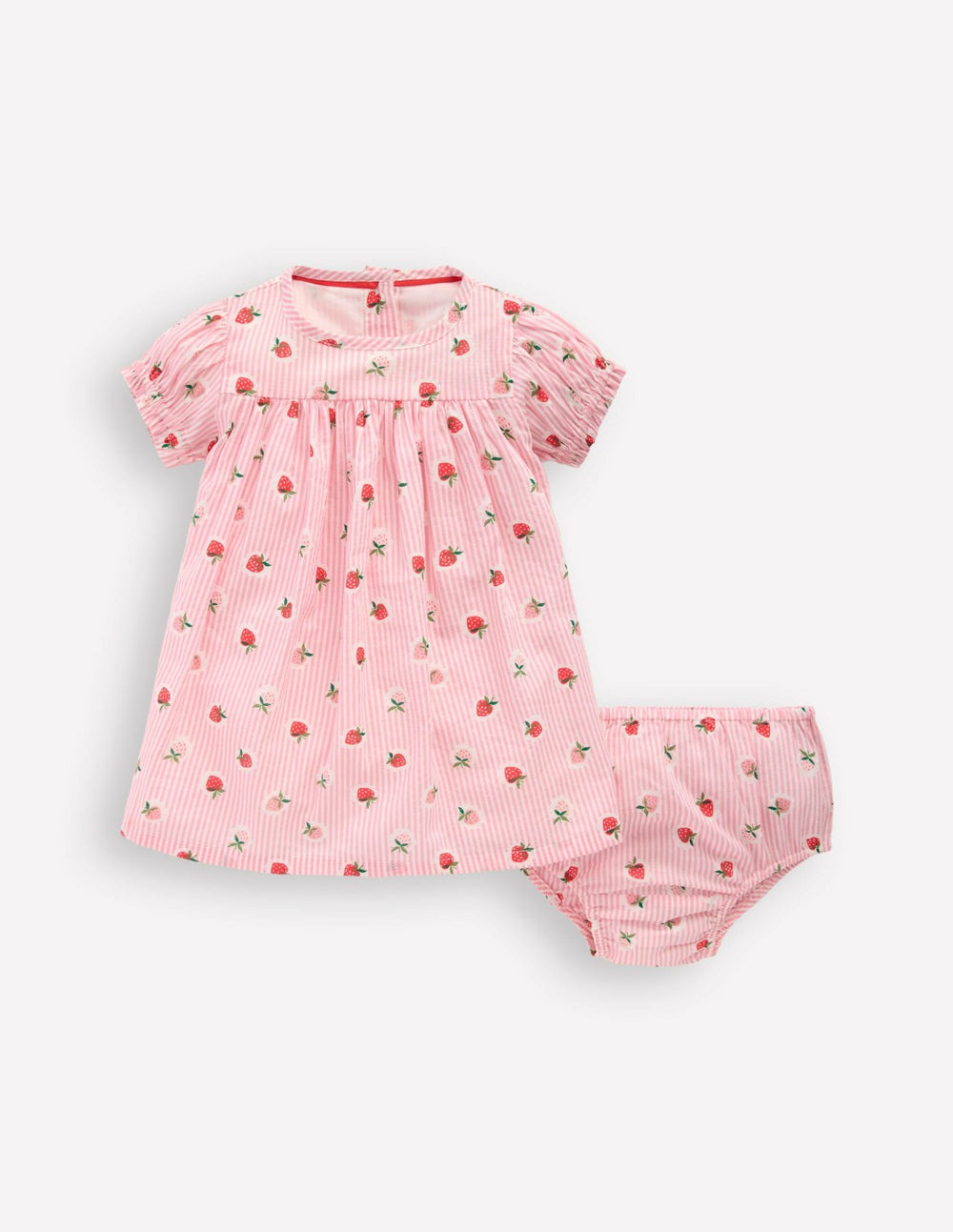 Gathered Woven Dress-Pink Strawberry Stripe / Boden Discount
