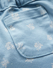 Cotton Pull-on Pants-Blue Floral Print / Boden Discount
