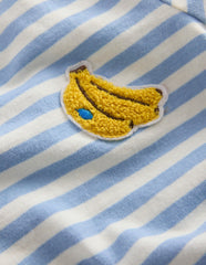Logo Jersey Woven Play Set-Ivory and Blue Stripe Bananas / Boden us
