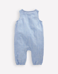 Button Down Romper-Glacier Blue Ocean Embroidery / Boden us