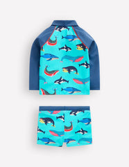 Rash Vest Set-Blue Whales / Boden Online