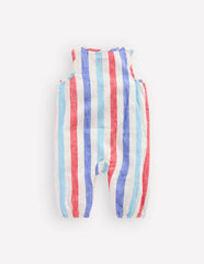 Button Down Romper-Red and Blue Multi Stripe / Boden Sale