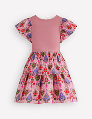 Woven Mix Twirly Dress-Multi Diamond Floral / Boden On sale