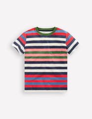 Everyday Short Sleeve T-Shirt-Navy, Red and Blue Multistripe / Boden Discount