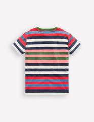 Everyday Short Sleeve T-Shirt-Navy, Red and Blue Multistripe / Boden Discount