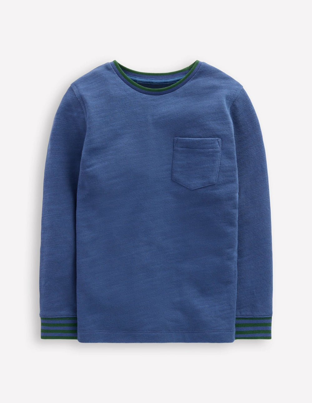 Cosy Mid-weight T-shirt-Denim Blue/ Emerald Night / Boden