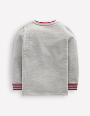 Cosy Mid-weight T-shirt-Grey Marl / Boden Discount