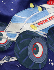 Long Sleeve Appliqué T-shirt-Twilight Blue Moon Explorer / Boden us