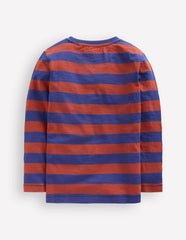 Everyday Long Sleeve T-Shirt-Starboard Blue/ Chestnut Brown / Boden