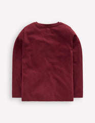 Zip Detail Appliqué T-shirt-Port Reindeer / Boden Sale