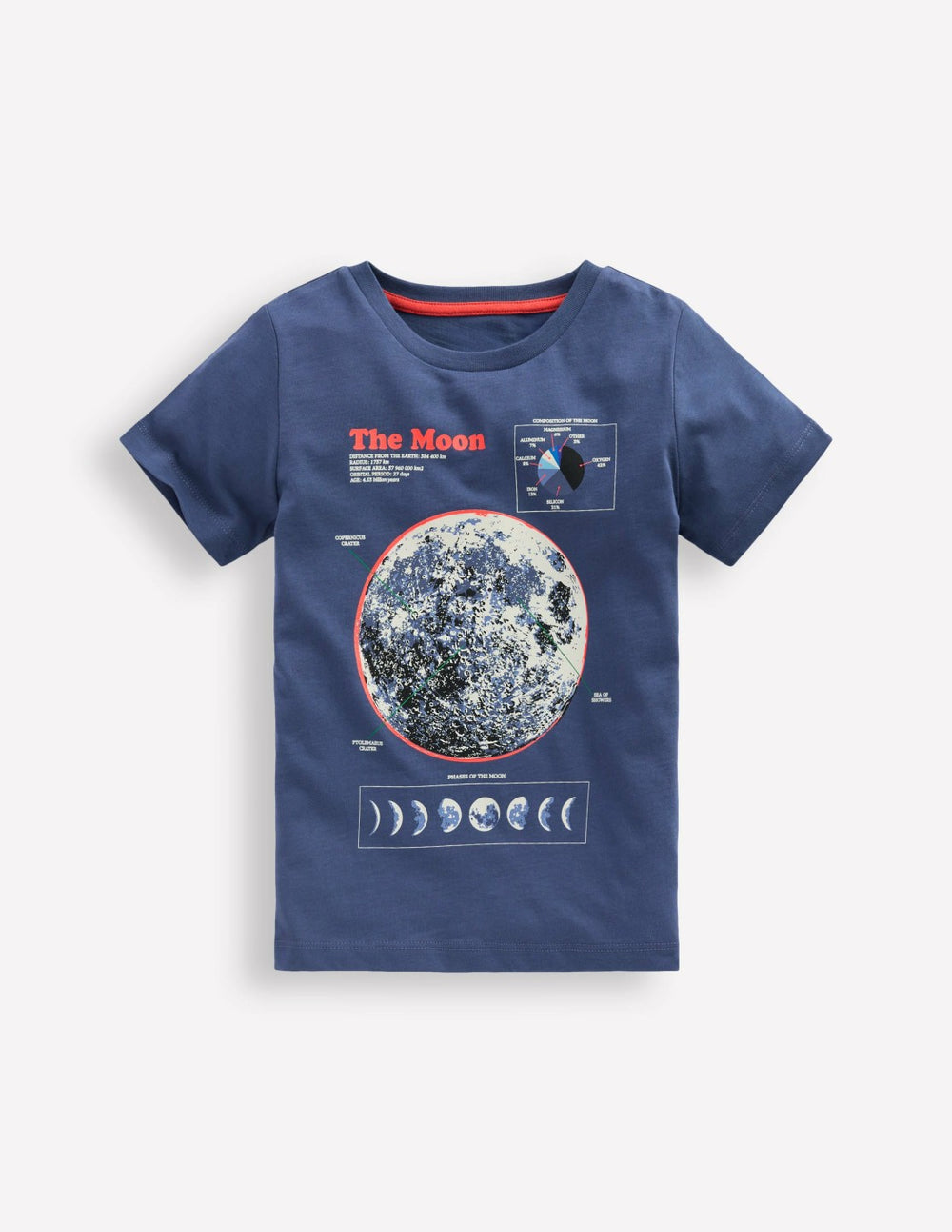 Glow-In-The-Dark T-shirt-Robot Blue Marl Moon / Boden Online