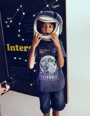 Glow-In-The-Dark T-shirt-Robot Blue Marl Moon / Boden Online