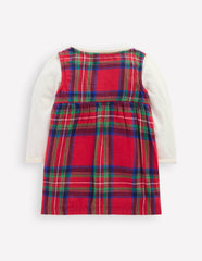 Woven Pinny Dress Set-Red Check / Boden Sale