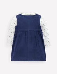 Woven Pinny Dress Set-College Navy Cherries / Boden Discount