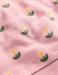 Printed Sweatshirt-Vintage Pink Daisy Stamp / Boden Sale