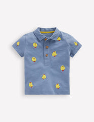Embroidered Polo-Light Blue Fluffy Chicks / Boden Outlet