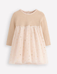 Jersey Tulle Dress-Soft Ivory/Gold Confetti / Boden Online