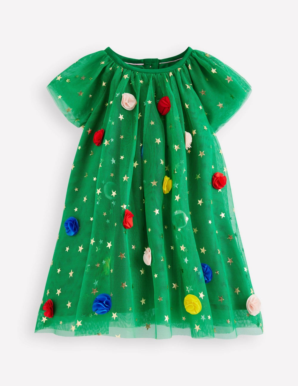 Layered Tulle Dress-Green Christmas Tree / Boden Outlet