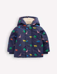 3-in-1 Showerproof Coat-Navy Prehistoric Print / Boden Sale