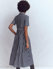 Bridget Ponte Shirt Dress-Navy and Ivory Stripe / Boden us