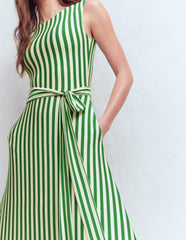 Tamsin Jersey Midi Dress-Fresh Green and Ivory Stripe / Boden Online