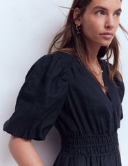 Irene Linen Midi Dress-Navy / Boden Discount