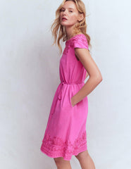 Embroidered Jersey Short Dress-Passion Flower / Boden us