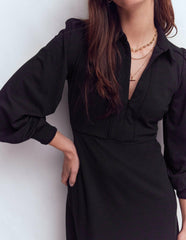 Pip Zip-Up Ponte Midi Dress-Black / Boden Sale