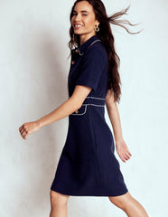 Eda Cotton Shift Dress-Navy / Boden Discount