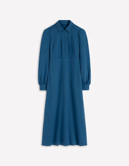 Pip Zip-Up Ponte Midi Dress-Tourmaline Blue / Boden On sale