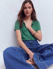 Edi Trim Detail T-shirt-Deep Sea / Boden Outlet
