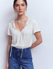 Edi Trim Detail T-shirt-White / Boden On sale
