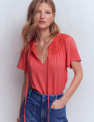 Edi Trim Detail T-shirt-Porcelain Rose / Boden