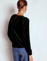 Mila Velvet Top-Black / Boden us