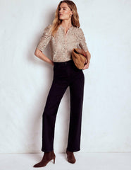 Lace Mutton Sleeve Top-Heather Rose / Boden