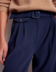 Pleat Front Pants-Navy / Boden Online