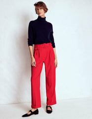 Pleat Front Pants-Chilli Pepper / Boden Discount
