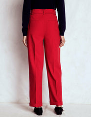 Pleat Front Pants-Chilli Pepper / Boden Discount